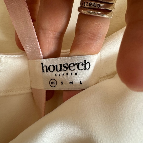 House of CB Dresses House Of Cb Carlyn Ivory Satin Balloon Sleeve